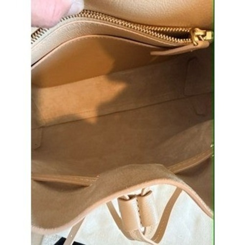 Mansur Gavriel Lady Bag Sand Beige Pebbled Leather Satchel Crossbody Handbag - Picture 5 of 7